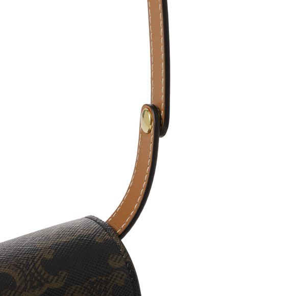 Celine Mini Claude Triomphe Canvas Shoulder Bag Brown - Picture 7 of 9